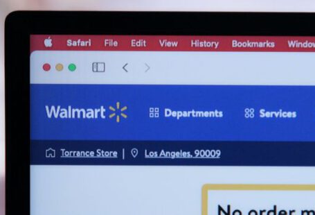 Walmart - a computer screen with the walmart logo on it