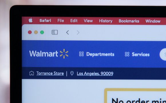 Walmart - a computer screen with the walmart logo on it